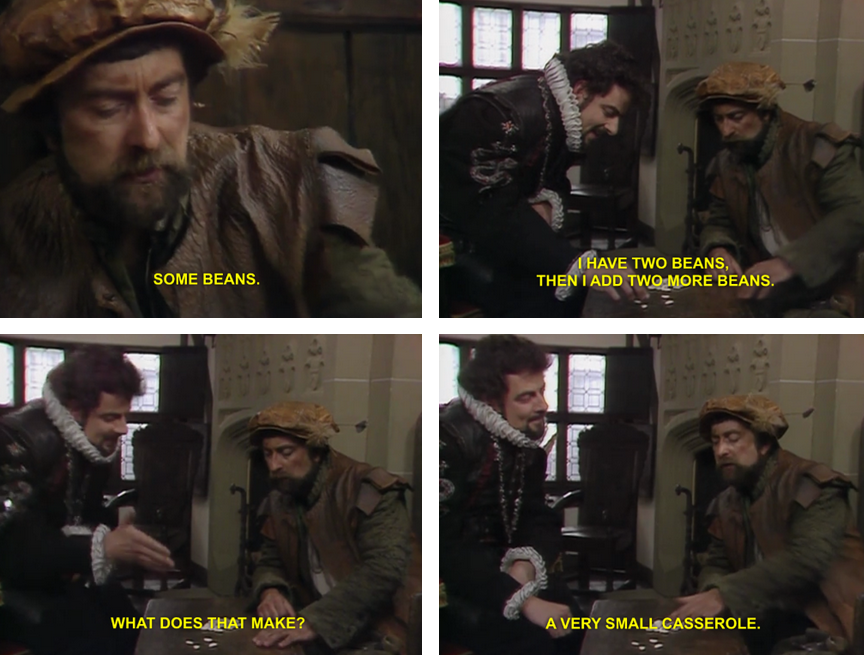 Classic 'Some Beans' from Blackadder Series 2 Episode 2 Head