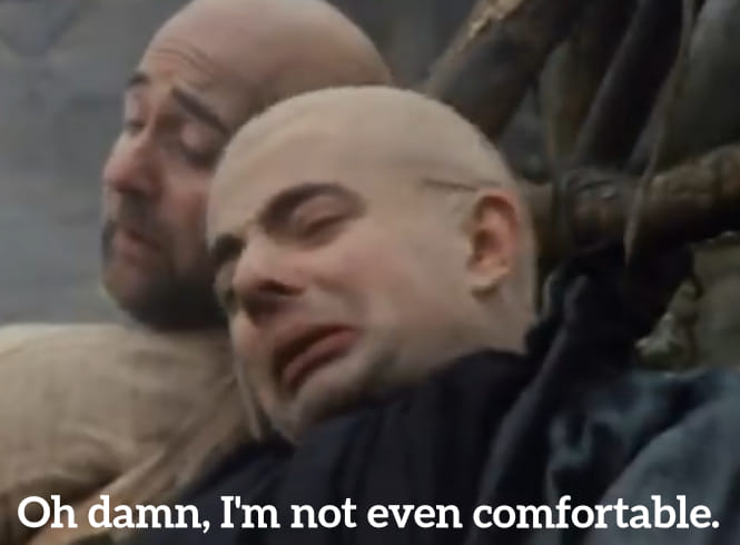 Blackadder getting burned for being a witch