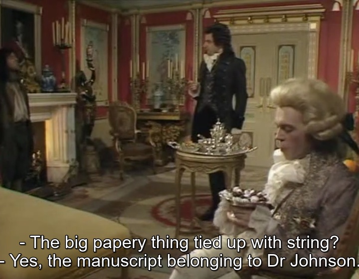 Baldrick has burned the first dictionary