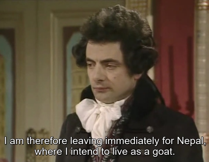 Blackadder getting ready to leave for Nepal