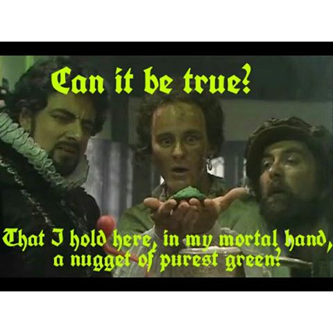 Percy creating purest Green on Blackadder