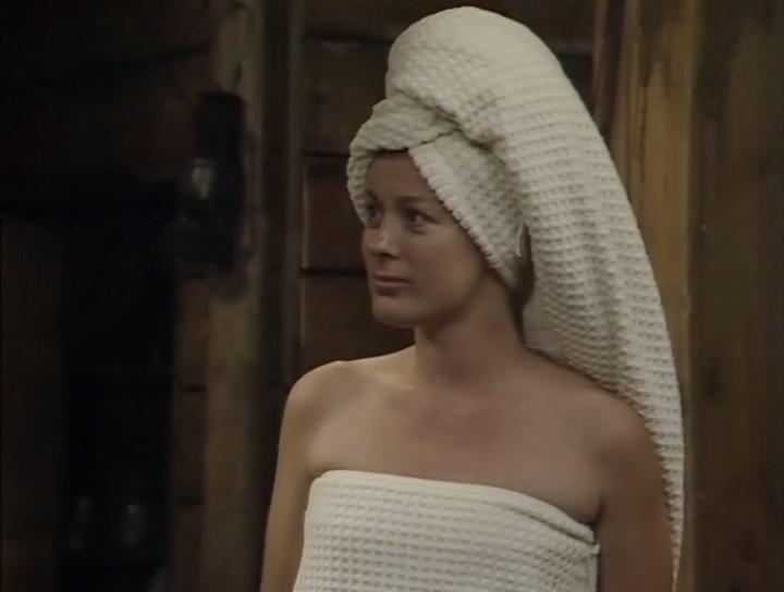 Bob wearing just a towel in Blackadder