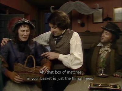 Blackadder's Christmas Carol - Blackadder buying some matches he doesn't need