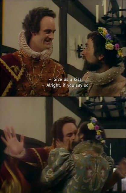 Percy kissing Baldrick - One of the most romantic moments in Blackadder